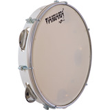 Pandeiro 10 Branco Pele Leitosa Abs Para Samba Choro Pagode