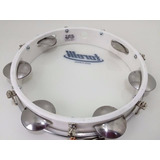 Pandeiro 10 Corpo Abs Torelli Branco Pele De Nylon + Chave
