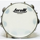 Pandeiro 10 Corpo Abs Torelli Branco Pele De Nylon + Chave