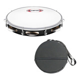 Pandeiro Contemporânea 10'' Fórmica Preta Light 83lt + Capa