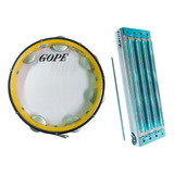 Pandeiro Gope 11 Cristal + Reco Reco Alumínio 4 Molas