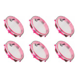 Pandeiro Luen 8 Junior Aro Abs Rosa Pele Cristal - 6 Peças