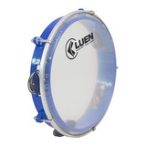 Pandeiro Luen 8 Polegadas Aro Abs Azul Pele Cristal
