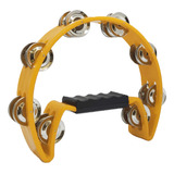 Pandeiro Pandeirola Meia Lua Percussão Profissional Amarelo