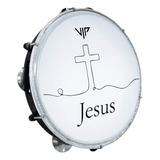 Pandeiro Profissional 10 Pol Pele Leitosa Vip Jesus