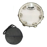 Pandeiro Torelli 10 Branco Abs Pele Cristal Com Capa