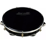 Pandeiro Torelli 10 Black Injetado Pele Preta Tp301 Tp-301