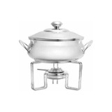Panela C/ Rechaud Prateado Tampa E Aquecedor 2,5l Wolff