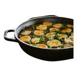 Panela Caçarola Paella 36 Diametro Com Tampa De Vidro