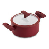 Panela Caçarola Vermelha Antiaderente Fogão Indução 2,5 L Cor Vermelho