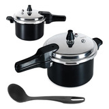 Panela De Pressão Fundo, Indução Brinox 4,2 Litros Preta