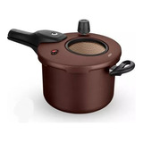 Panela De Pressão Visor Vidro E Fechamento Externo Chocolate