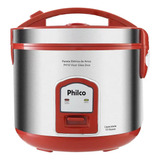 Panela Elétrica Arroz Philco Ph10v Visor Glass Inox Vermelha