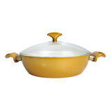 Panela Frigideira Com Tampa Wok Para Risotos Alta D=24cm
