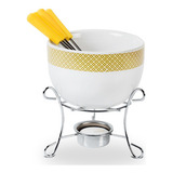 Panela Para Fondue Cerâmica 7 Peças Amarelo - Brinox
