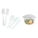 Panela Plástica 2 L Arroz Legumes Micro + 5 Espátulas Nylon