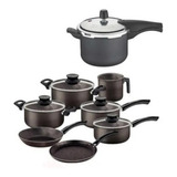 Panela Pressão 4,5 L + Conj Panelas Tramontina 7 Pçs Grafite