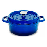 Panela Redonda Caçarola Ferro Fundido Esmaltada 24cm Premium