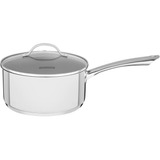 Panela Tramontina Inox Tampa De Vidro Fundo Triplo Una 16cm Cor Aço Inox