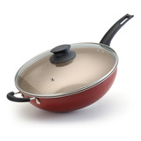 Panela Wok Nº32 Tampa Vidro Antiaderente