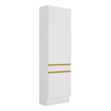 Paneleiro 2 Portas 62cm Com Rodapé Veneza Multimóveis V2121 Cor Branco/dourado