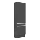 Paneleiro 2 Portas 62cm Com Rodapé Veneza Multimóveis V2121 Cor Preto/branco