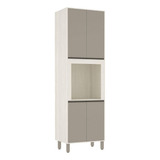 Paneleiro De Cozinha 70 Cm C/ Nicho Microondas 4 Prateleiras