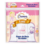 Pano De Boca Cremer Menina Luxo Bordado C/3 Und