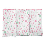 Pano De Boca Incomfral 34x40 Estampado Kit 3 Pcs Menina