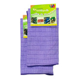 Pano De Chão Microfibra 50x60 Secagem Premium - 2 Pc Cor Roxo