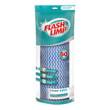 Pano Para Limpeza Multiuso Rolo 50 Unidades Flashlimp Cor Azul