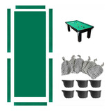 Pano Para Mesa 2,30m + Guarnição + Redinhas Bilhar/snooker