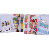 Pano Prato Guardanapo Bordado Patchwork 14 Unidades C/bainha Cor Branco