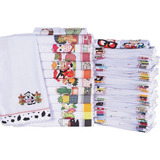 Pano Prato Guardanapo Bordado Patchwork 50 Unidades Atacado