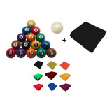 Pano Tecido Mesa Bilhar + Jogo Bola Numerada 54 Mm Sinuca