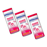Pano Umedecido Álcool 70 Inpm Clássico 35 Panos Kit 3