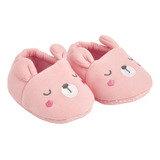 Pantufa Infantil Urso Rosa Bebês Antiderrapante