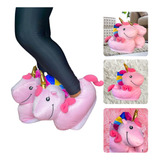 Pantufa Unicórnio Rosa Adulto Infantil Quentinha 3d