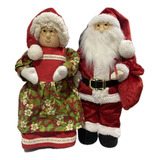 Papai E Mamae Noel Casal Boneco Enfeite Natal 45cm Artesanal