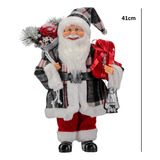 Papai Noel Boneco Decoração Natal Luxo 40cm Vários Modelos Cor Xadrez2