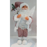 Papai Noel Enfeite Natalino Rosa Decoração 45cm
