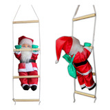 Papai Noel Escada Natal Escalador Enfeite Natalino 35cm
