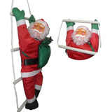 Papai Noel Escalador Enfeite Natalino Escada Natal Kit 2 Und