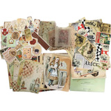 Papéis Adesivos Alice Wonderland Vintage Scrapbook Journal
