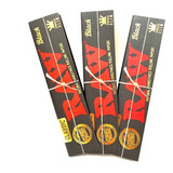 Papéis Para Cigarros Raw Orgânico De Raw Black Kit Com 3 Blocos Com Desenho Liso Em Kit De 3 X 3 U - Marrom