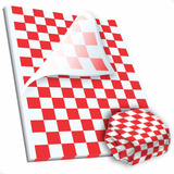 Papel Acoplado Quadriculado Xadrez Vermelho - (500 Unidades)