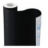 Papel Adesivo Contact Preto Fosco Lavável 45cm X 10m 