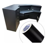 Papel Adesivo Preto Fosco Envelopa Móveis Rolo De 5m X 60cm