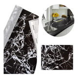 Papel Adesivo Tipo Contact Mármore Preto Fosco 10 Metros