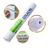 Papel Contact Filme Adesivo Plastico Transparente 45cm X 25m